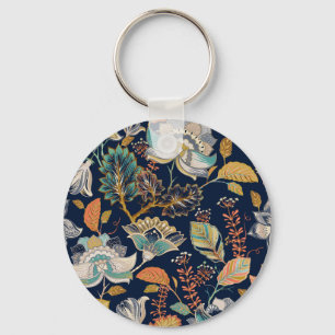 Colourful Floral: Seamless Background Key Ring