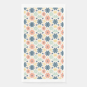 Colourful Floral Seamless in Blue, Pink, and Yello Napkin