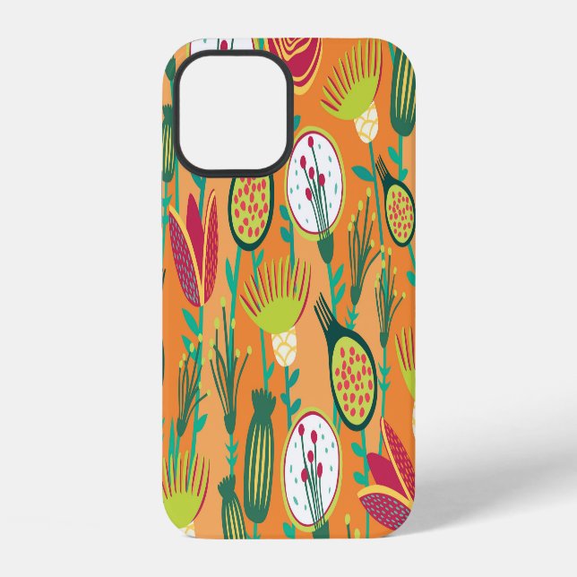 Colourful Floral Seamless Pattern Design iPhone Case (Back)
