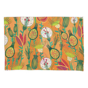 Colourful Floral Seamless Pattern Design Pillowcase