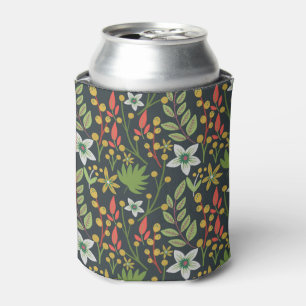 Colourful floral seamless pattern flowers and leav can cooler