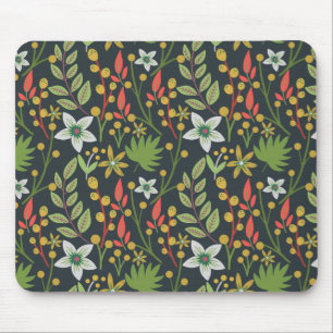 Colourful floral seamless pattern flowers and leav mouse pad