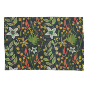 Colourful floral seamless pattern flowers and leav pillowcase