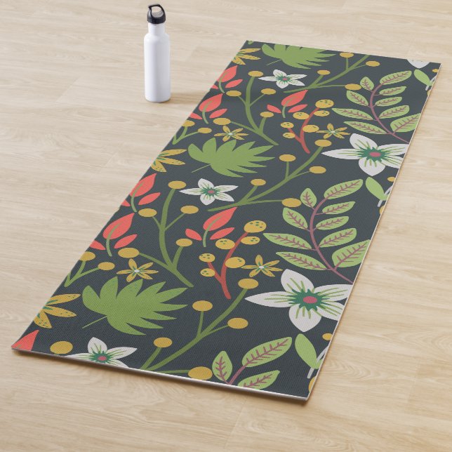 Colourful floral seamless pattern flowers and leav yoga mat (In Situ)