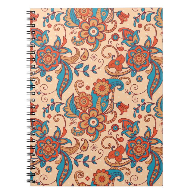 Colourful floral seamless pattern notebook (Front)