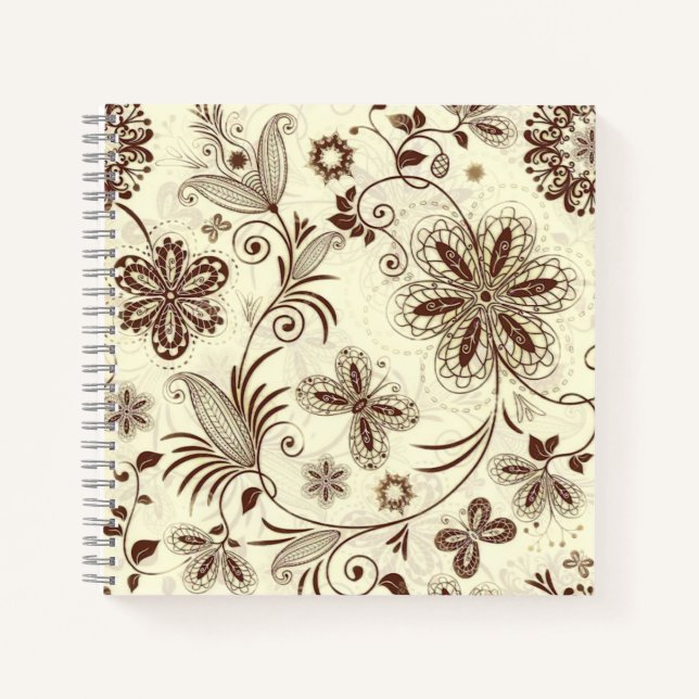 Colourful Floral Seamless Pattern Notebook (Front)