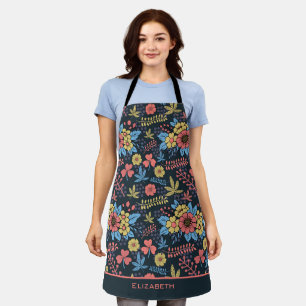 Colourful floral seamless pattern personalised nam apron