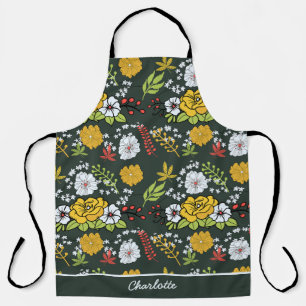 Colourful floral seamless pattern personalised nam apron