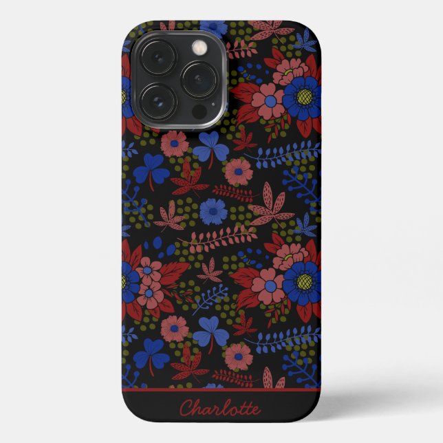 Colourful floral seamless pattern personalised nam iPhone case (Back)