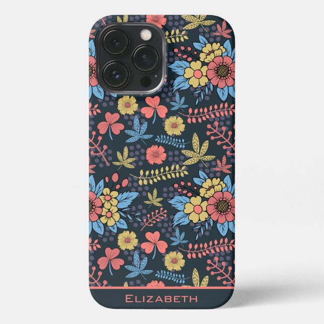 Colourful floral seamless pattern personalised nam iPhone case (Back)