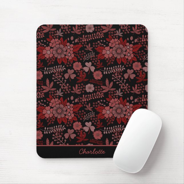 Colourful floral seamless pattern personalised nam mouse pad (With Mouse)