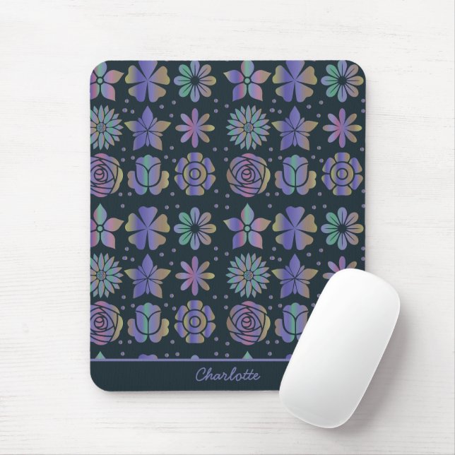 Colourful floral seamless pattern personalised nam mouse pad (With Mouse)