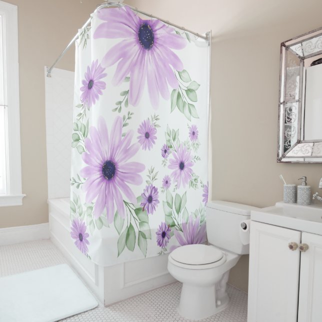 Colourful Floral Shower Curtain – Spring Botanical (In Situ)