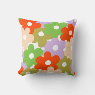 Colourful Floral Simple Tropical Flower Pattern  Cushion