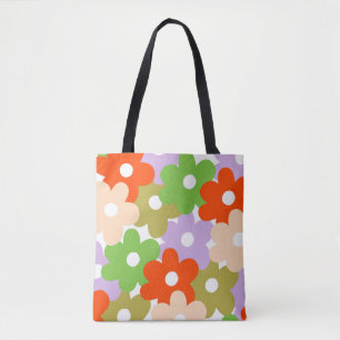 Colourful Floral Simple Tropical Flower Pattern Tote Bag