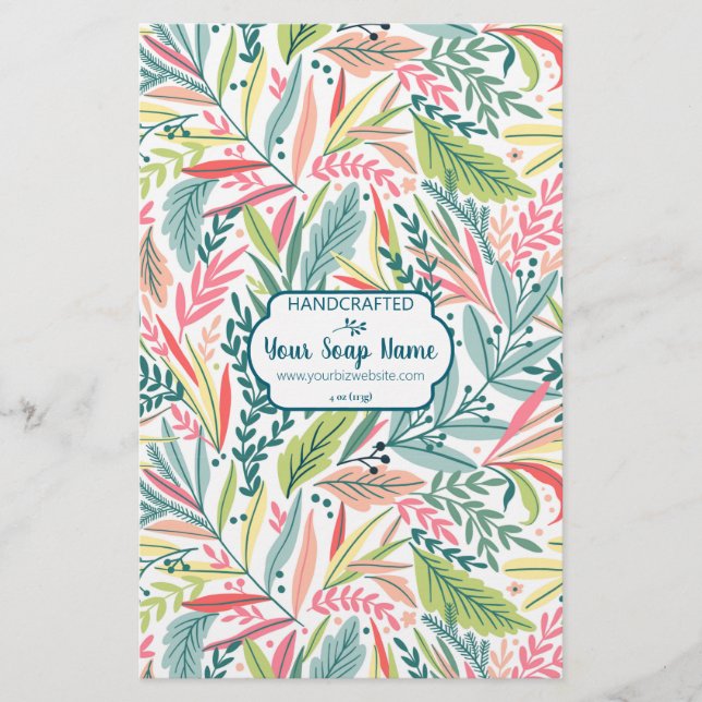 Colourful Floral Soap Wrap Paper Sheet - Satin (Front)