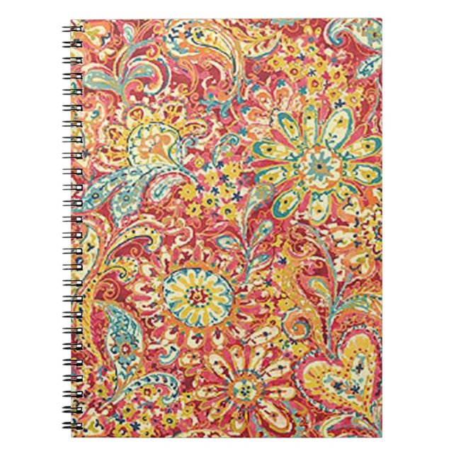 Colourful Floral Spiral Notebook (Front)