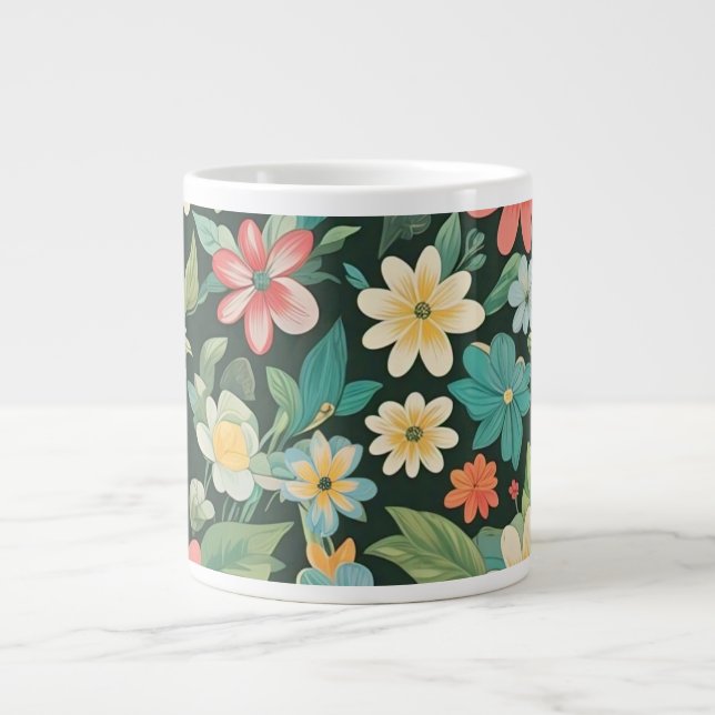 Colourful Floral/Spring  Large Coffee Mug (Front)