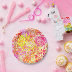 Colourful Floral Spring Paper Plate