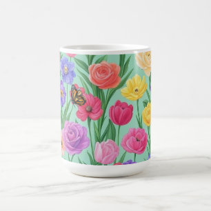 Colourful Floral/Spring Rose Coffee Mug