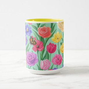 Colourful Floral/Spring Rose Mug