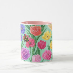 Colourful Floral/Spring Rose Mug