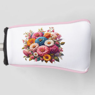 Colourful Floral/Spring Zinnia/Rose Golf Head Cover