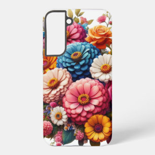 Colourful Floral/Spring Zinnia/Rose Samsung Galaxy Case