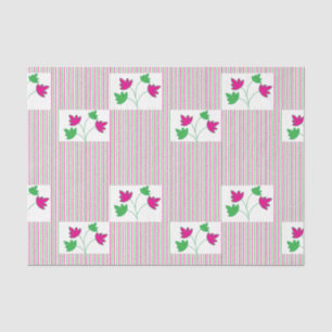 Colourful Floral Stripes Tissue Paper