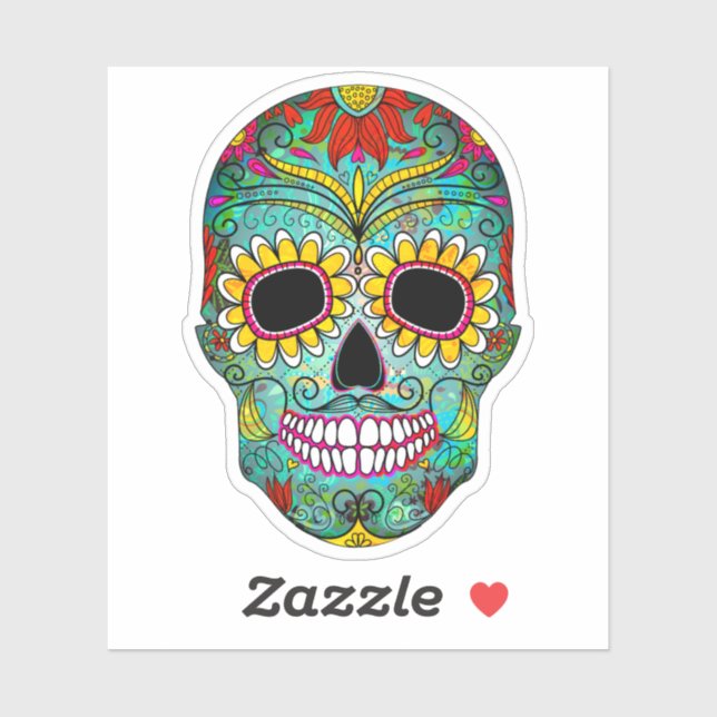 Colourful floral sugar skull no.3 (Sheet)