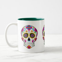 Colourful floral sugar skull