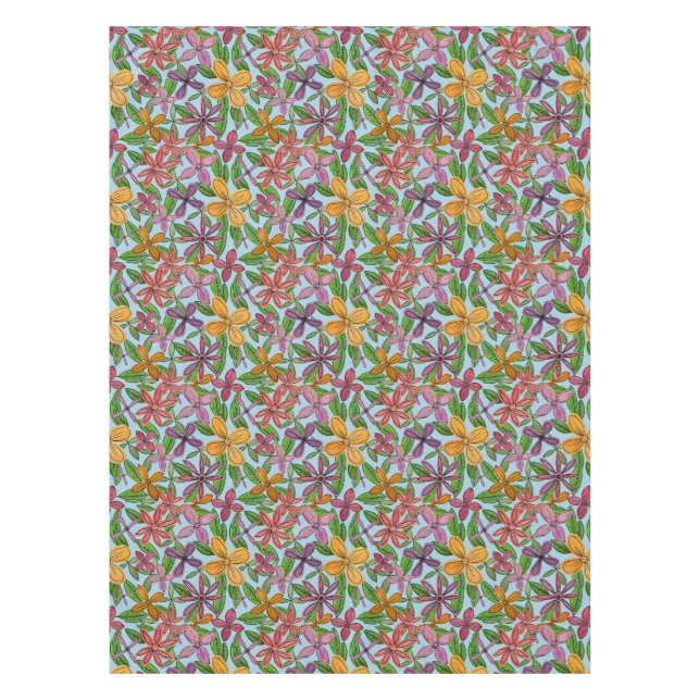 Colourful Floral   Tablecloth (Front)