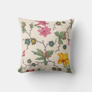 Colourful floral textile design cushion