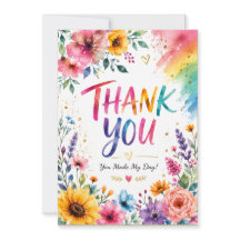 Colourful Floral Thank You Card