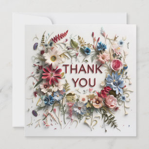 Colourful floral thank you card