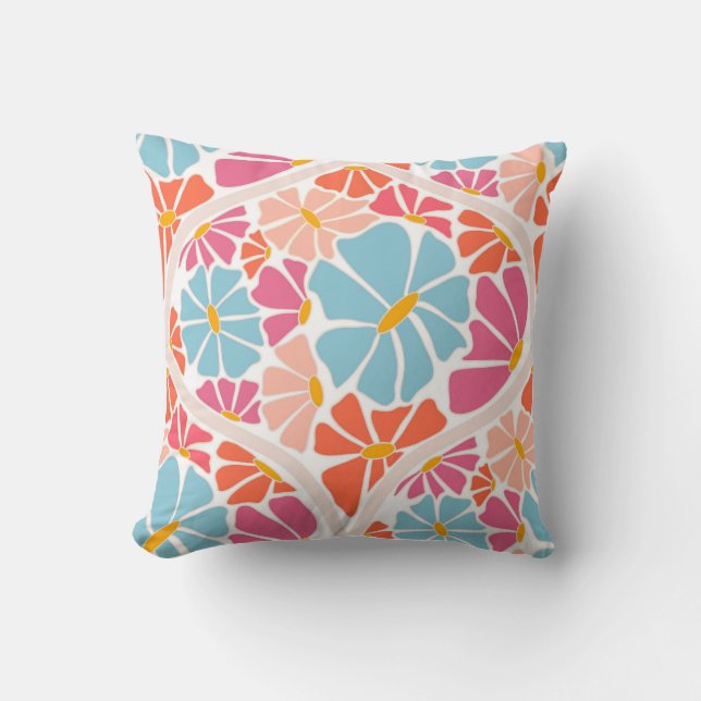 Colourful Floral | Throw pillow cover (Front)