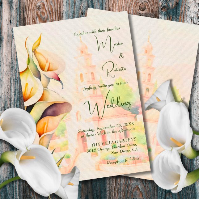 Colourful Floral Town Rustic Mexican Wedding Invitation (Creator Uploaded)