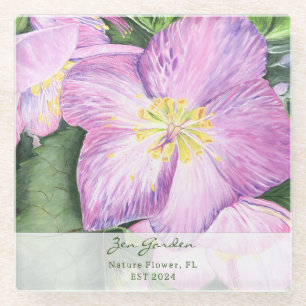 Colourful Floral Vacation Home Glass Coaster