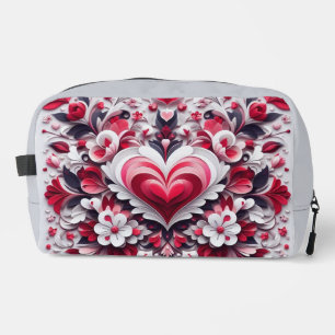 Colourful, floral valentine's day heart dopp kit