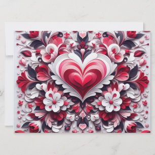 Colourful, floral valentine's day heart holiday card