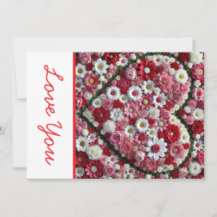 Colourful, floral valentine's day heart holiday card