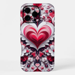 Colourful, floral valentine's day heart iPhone 16 pro max case