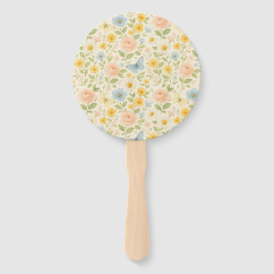 Colourful Floral vintage pattern with butterflies Hand Fan