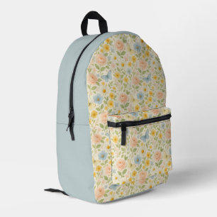 Colourful Floral vintage pattern with butterflies Printed Backpack
