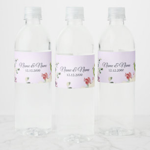 Colourful Floral Water Bottle Label