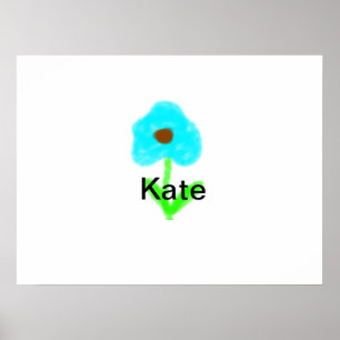 Colourful floral watercolor add name text poster