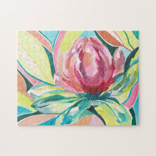 Colourful Floral Watercolor Art Jigsaw Puzzle