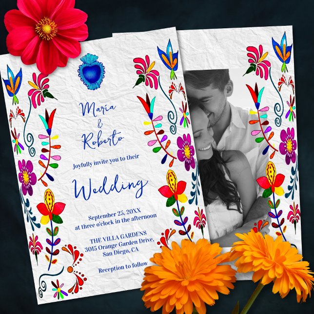 Colourful Floral Watercolor Mexican Wedding Invitation (Creator Uploaded)