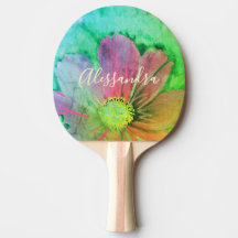 Colourful Floral Watercolor Monogram Name Botanica