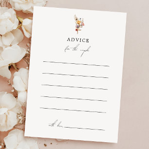 Colourful Floral Wedding Advice Card